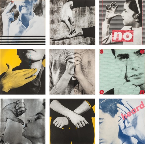 barbara-kruger-untitled-(we-will-no-longer-be-seen-and-not-heard)-(set-of-9)